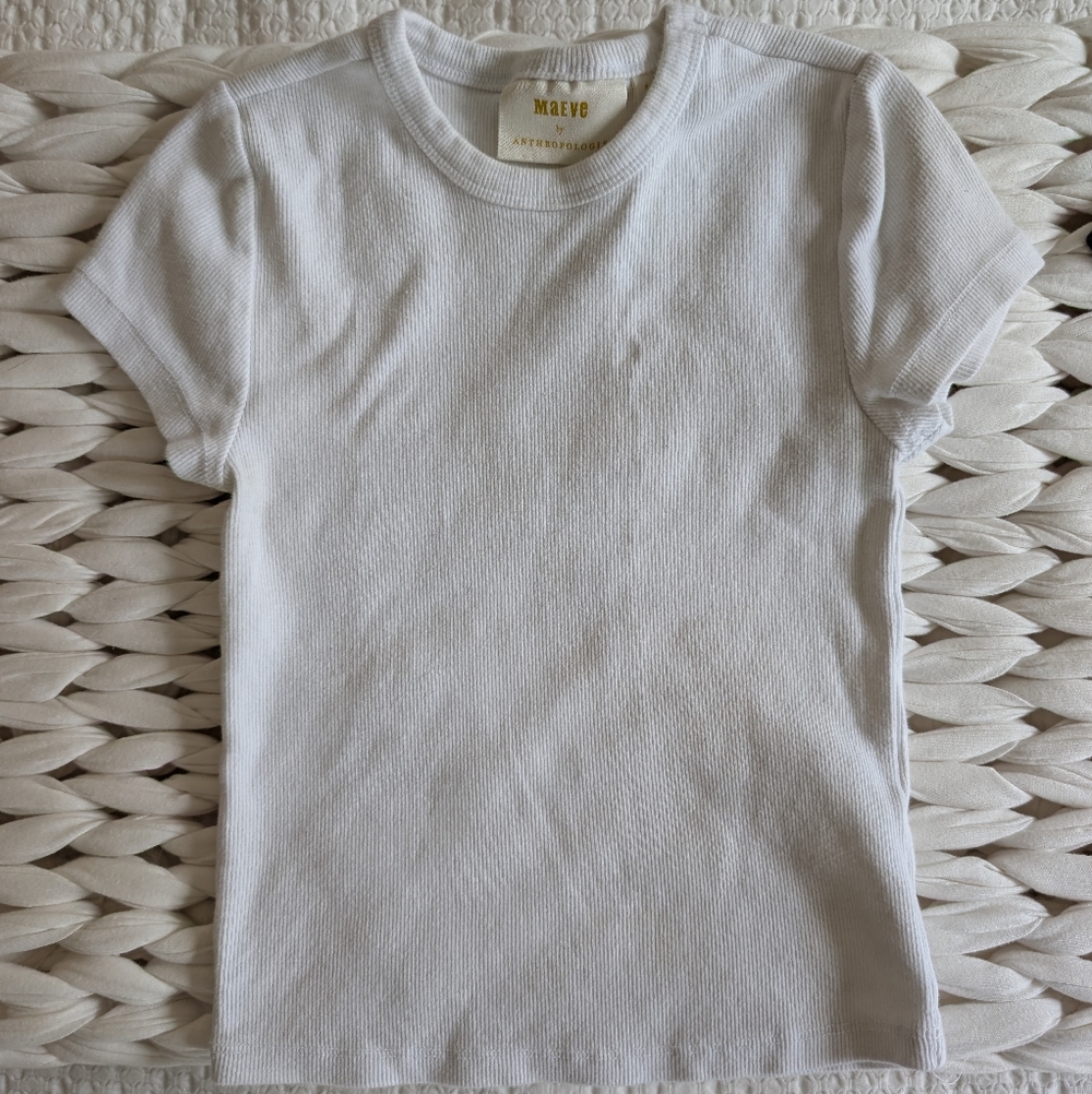 Anthropologie Maeve Classic Ribbed Baby T-shirt